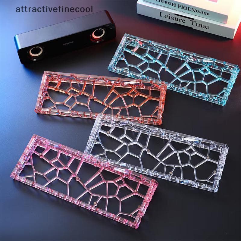 GH60 Teclado Escudo Oco Transparente Acrílico Caso Para DIY Mecânico Personalizado Edifício Compatível