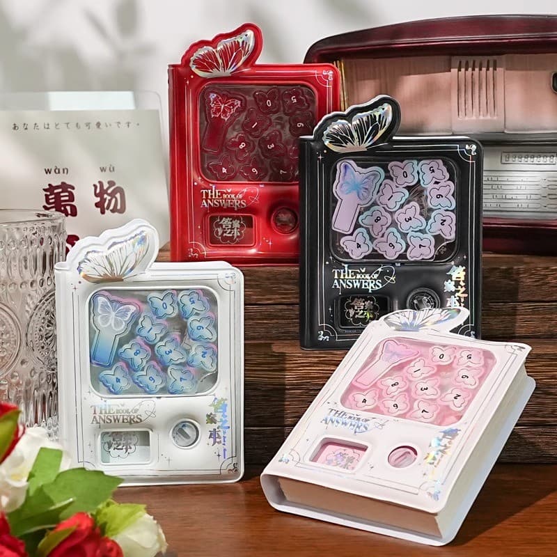 O livro de respostas Retro Borboleta Números Cápsula Brinquedos Máquina Bolso Notebook Notebook Mini Notebook de alto va