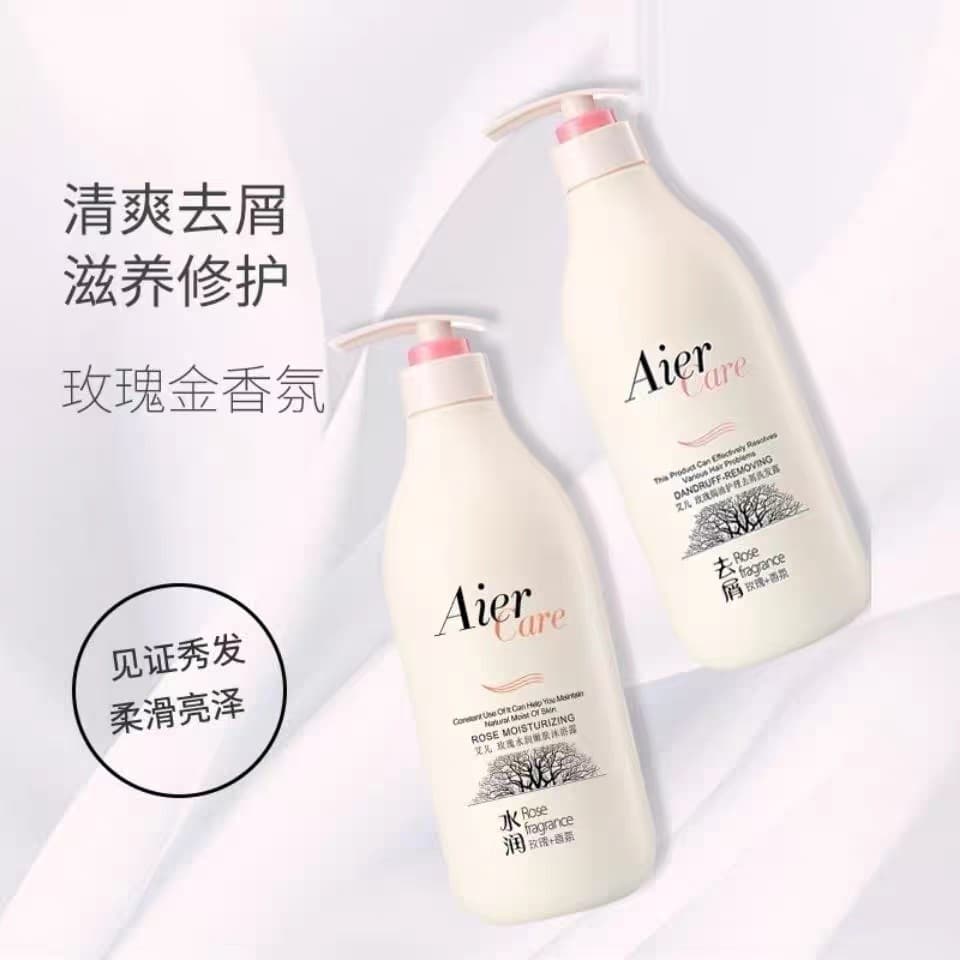 Elle Rose Baked Oil Care Anticaspa Shampoo Suave Refrescante + Hidratante Rejuvenescedor da Pele Hidratante Lavagem Corp