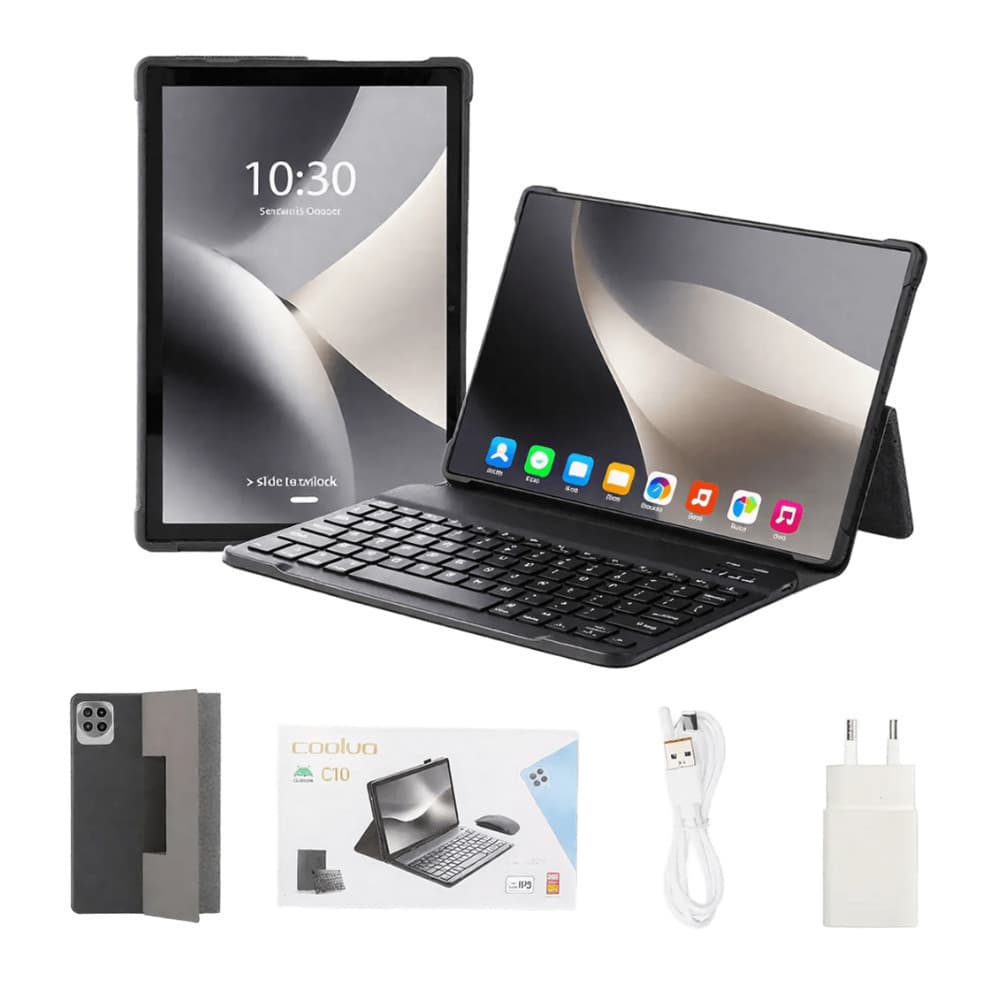 Tablet C10 256gb Memória 10.1" Polegadas 8GB RAM Android 13 Dual SIM 4G Wi-Fi Kit Teclado e Capa