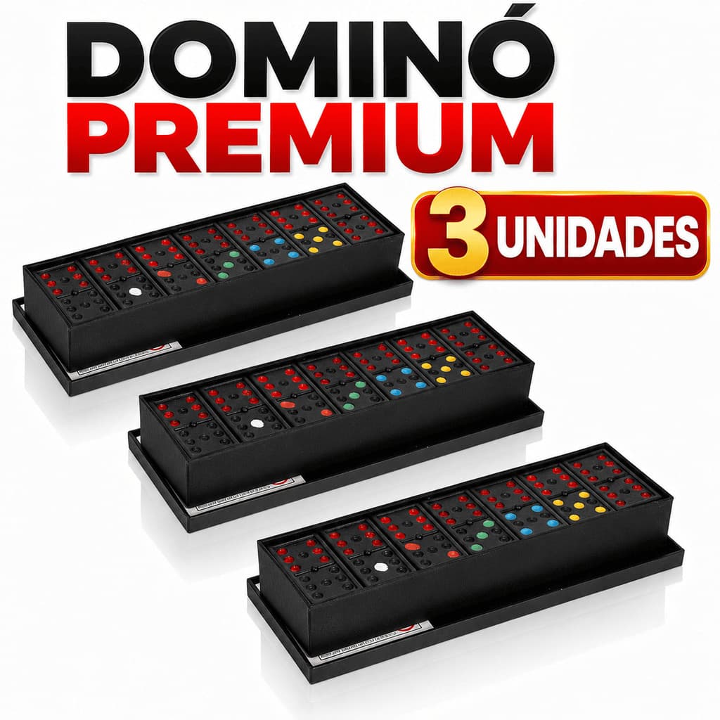 Kit 3 Jogo Dominó Plástico C/ Estojo 28 Peças Coloridas Envio Rápido Jogo de Mesa Tabuleiro Estratégia Família Amigos