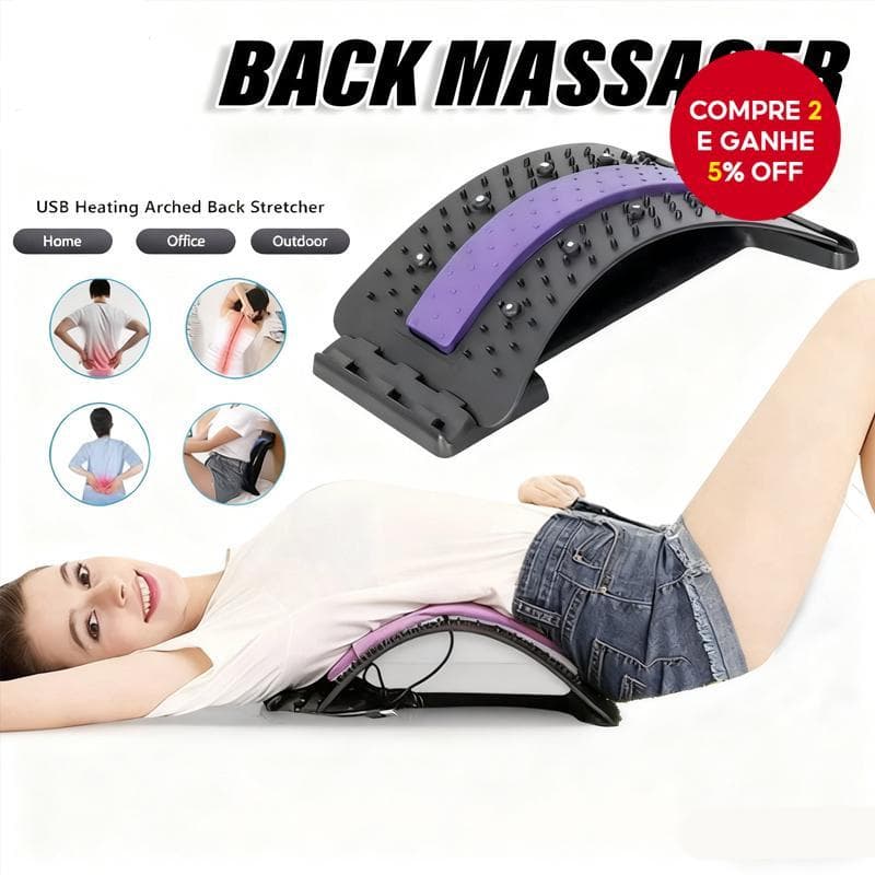  Massageador Suporte Mágico para as Costas Alongador Espinhal Suporte Lombar Alívio Muscular Corretor Espinhal