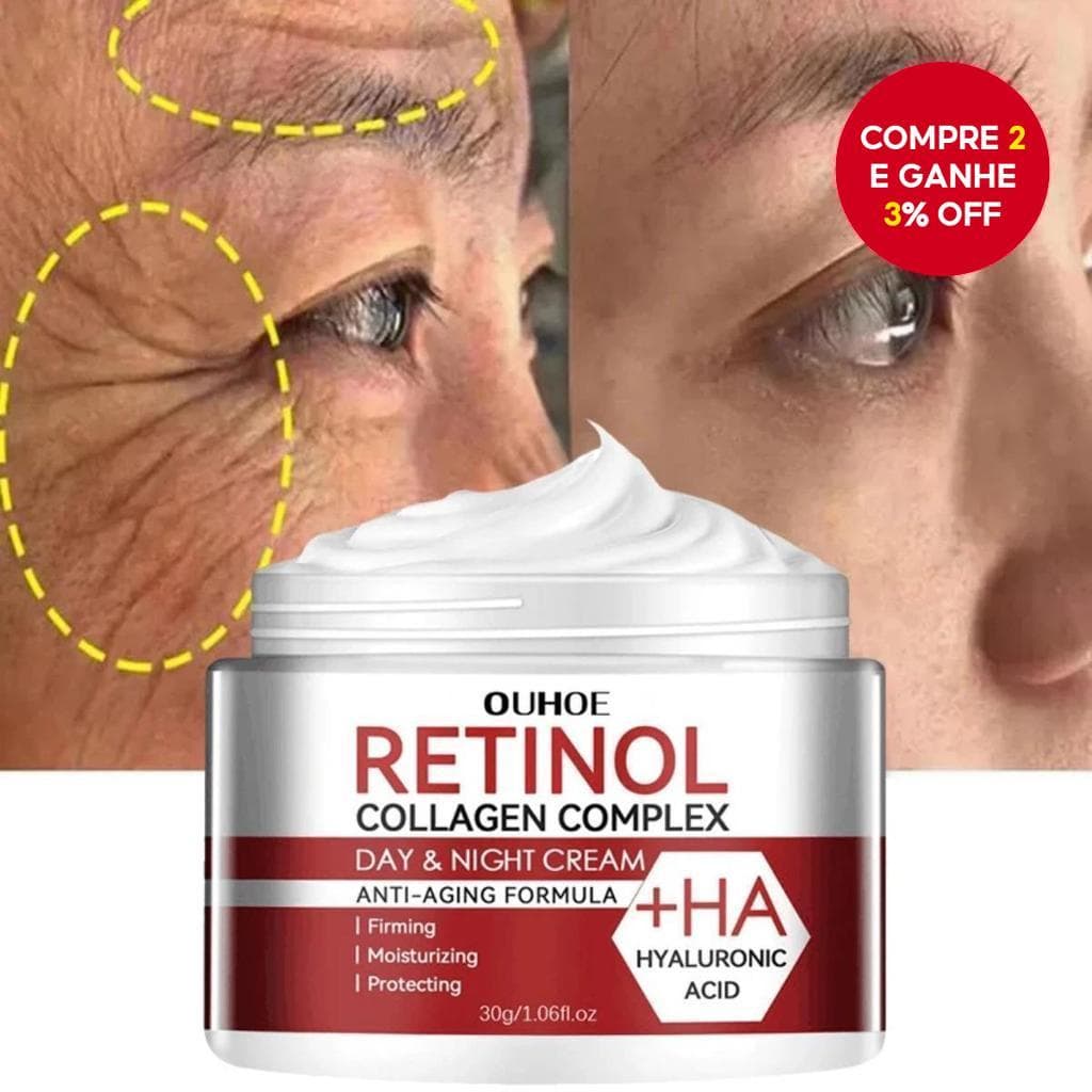  Creme Facial Retinol Remove Rugas, Elevação, Firmeza, Antienvelhecimento, Clareador e Hidratante, Cuidados com a Pele,