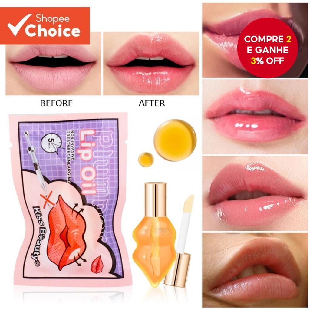 KISS BEAUTY Óleo Labial Suave E Plumping Para Lábios Sensíveis , Hidratante Mais Completo , Não Gorduroso , Escolha Diár