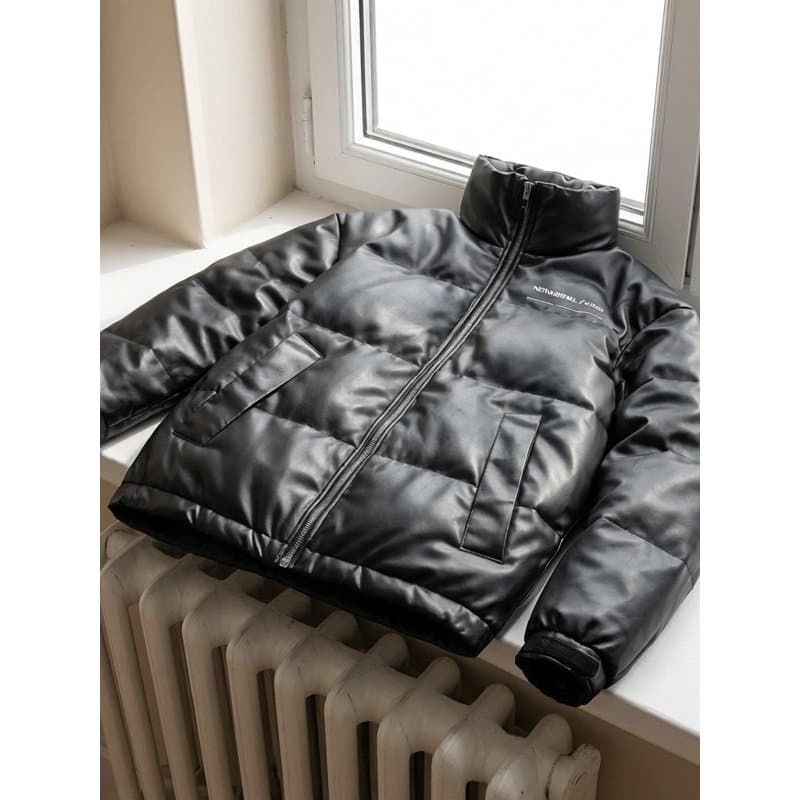 Jaqueta de couro de inverno masculina feminina curta gola alta jaqueta de couro masculina jaqueta de couro de inverno ma
