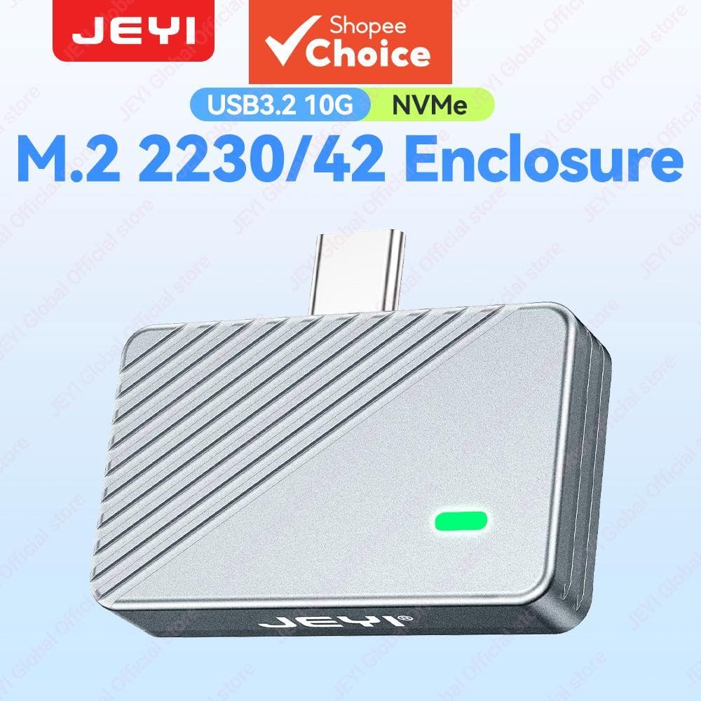 JEYI M.2 NVMe SSD Gabinete 2230/2242, USB 3.2 10Gbps Plug Direto de Alumínio para SSD Externo