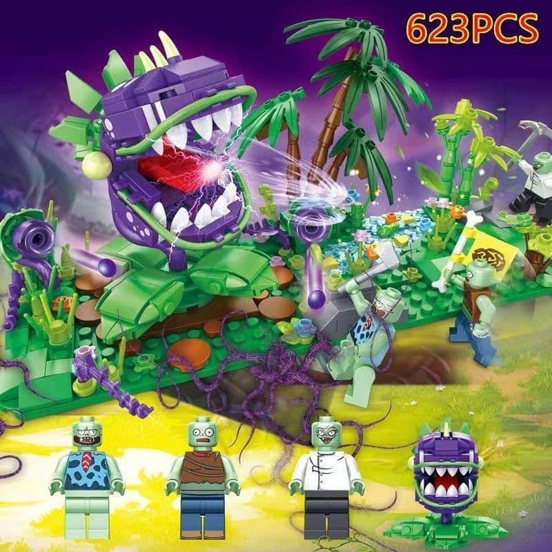 623 Peças Novos Produtos Plantas vs. Zumbis Piranha Blocos de Montar Compatíveis com Blocos de Montar Lego E