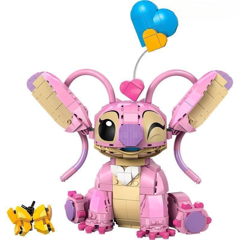 Blocos de Montar Criativos Modelo Brinquedo Anjo Stitch Olhos Grandes Série Disney Compatível com LEGO 43257 A GM2Z
