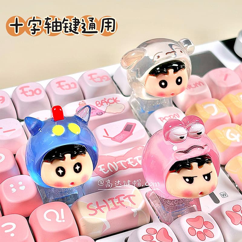 Shin-Chan Story Teclado mecânico adequado para corpo de eixo cruzado exclusivo 3d estéreo keycap esc único/teclado