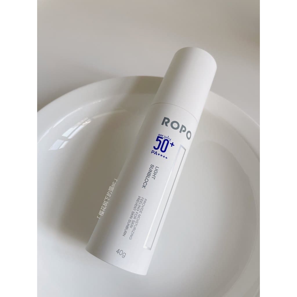 Protetor solar cremoso facial!Ropo pequena garrafa branca protetor solar creme loção isolamento suave claro spf50 + pele