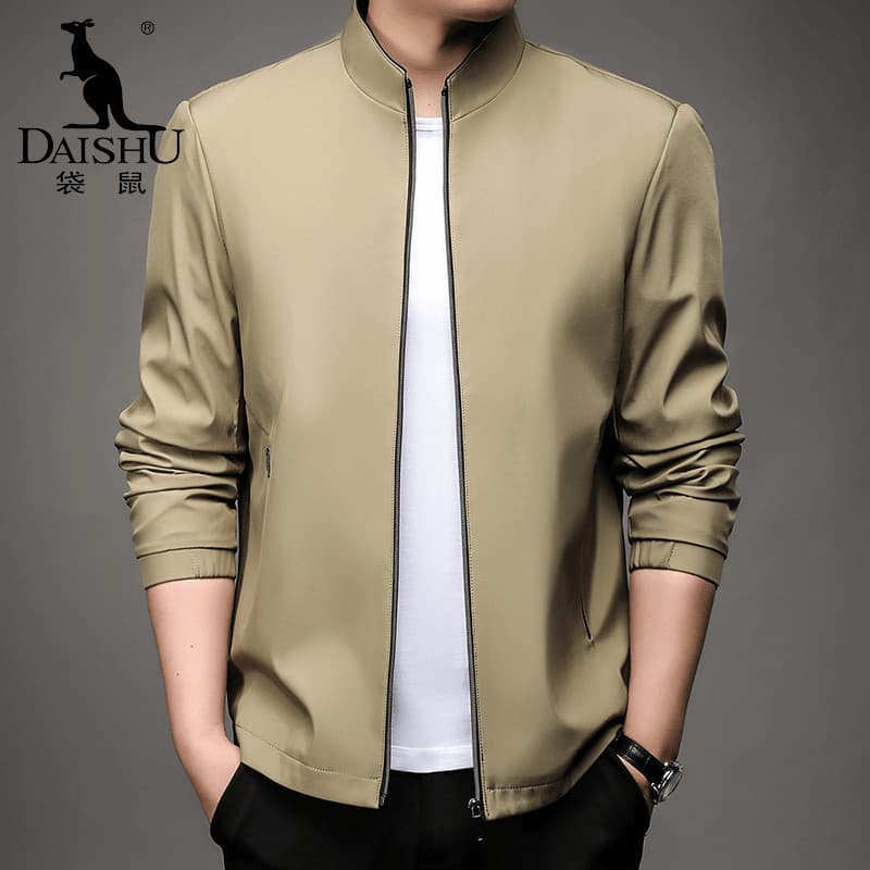 Dai Shu/Kangaroo 2025 versão coreana gola primavera Casual masculino All-Match jaqueta primavera masculina jaqueta de ne