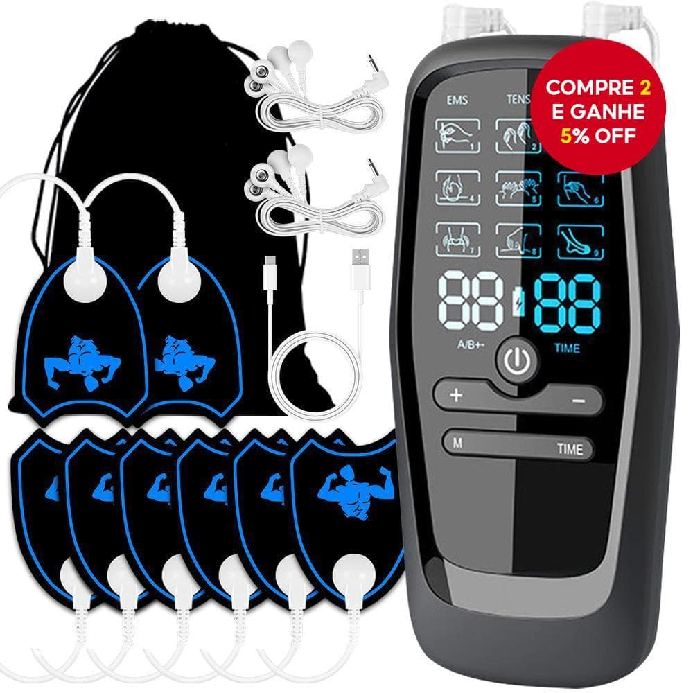  Fisioterapia Massageador TENS Recarregável 858 Estimulador Muscular Eletroacupuntura Massagem Corporal