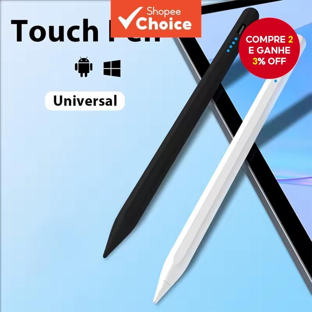  Caneta Touchscreen Universal Compatível com iOS, Android e Windows, Tablet e Celular, Adequada para Samsung, Huawei,