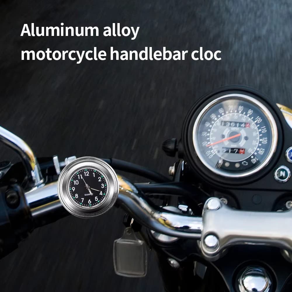 Relógio de Quartzo para Guidão de Moto, Luminoso, Alumínio, Universal À Prova D'água, Acessórios para Moto
