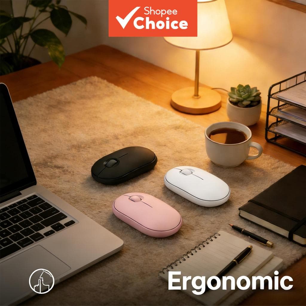 Mouse Bluetooth Sem Fio M350 – Fino, Compacto e Portátil, Ideal para Escritório Móvel e Estudos