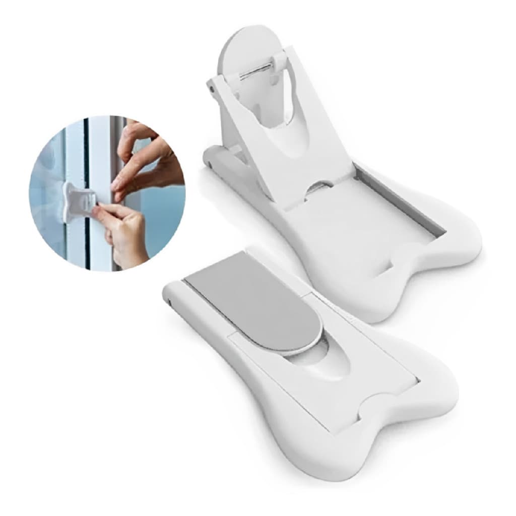 Trava De Seguranca Janela Armario Gavetas Kit Com 2 Und Portas De Correr Box Banheiro Seguro Bebe