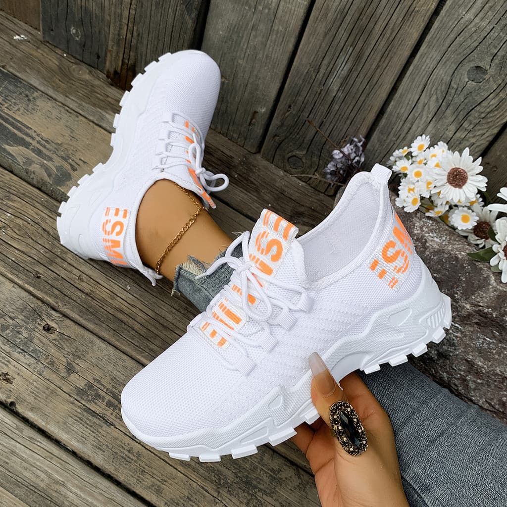 Tênis esportivos casuais femininos, tênis de corrida em malha fly-knit, tamanho grande MQND HYSN