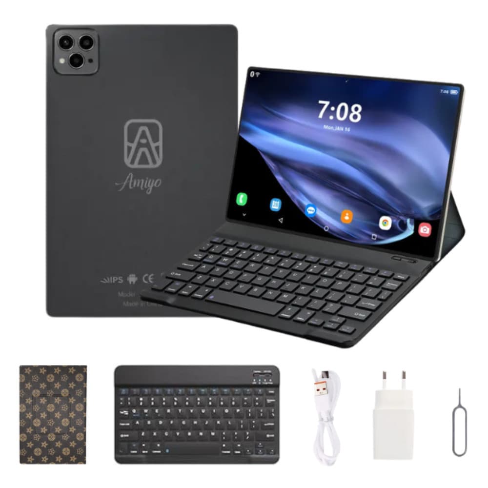 Tablet A06 Plus Android 256GB Armazenamento 8GB RAM Wi-Fi Cor Cinza Com Teclado e Capa