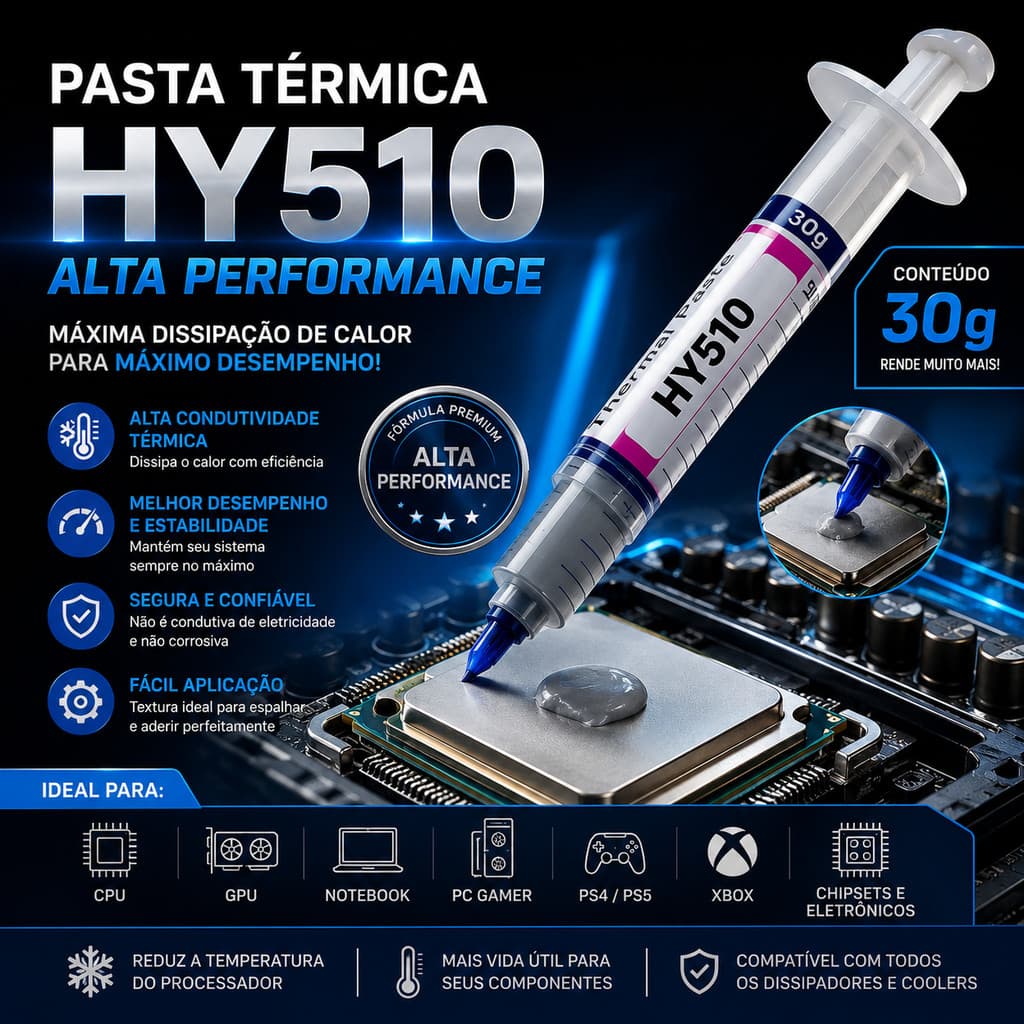 Pasta Térmica HY510 Alta Condutividade Para CPU GPU Notebook PC Gamer Refrigeração Premium