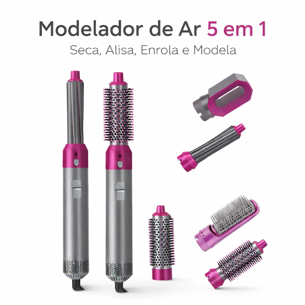 Escova Secadora 5 em 1 Modelador de Cabelo Air Styler Profissional