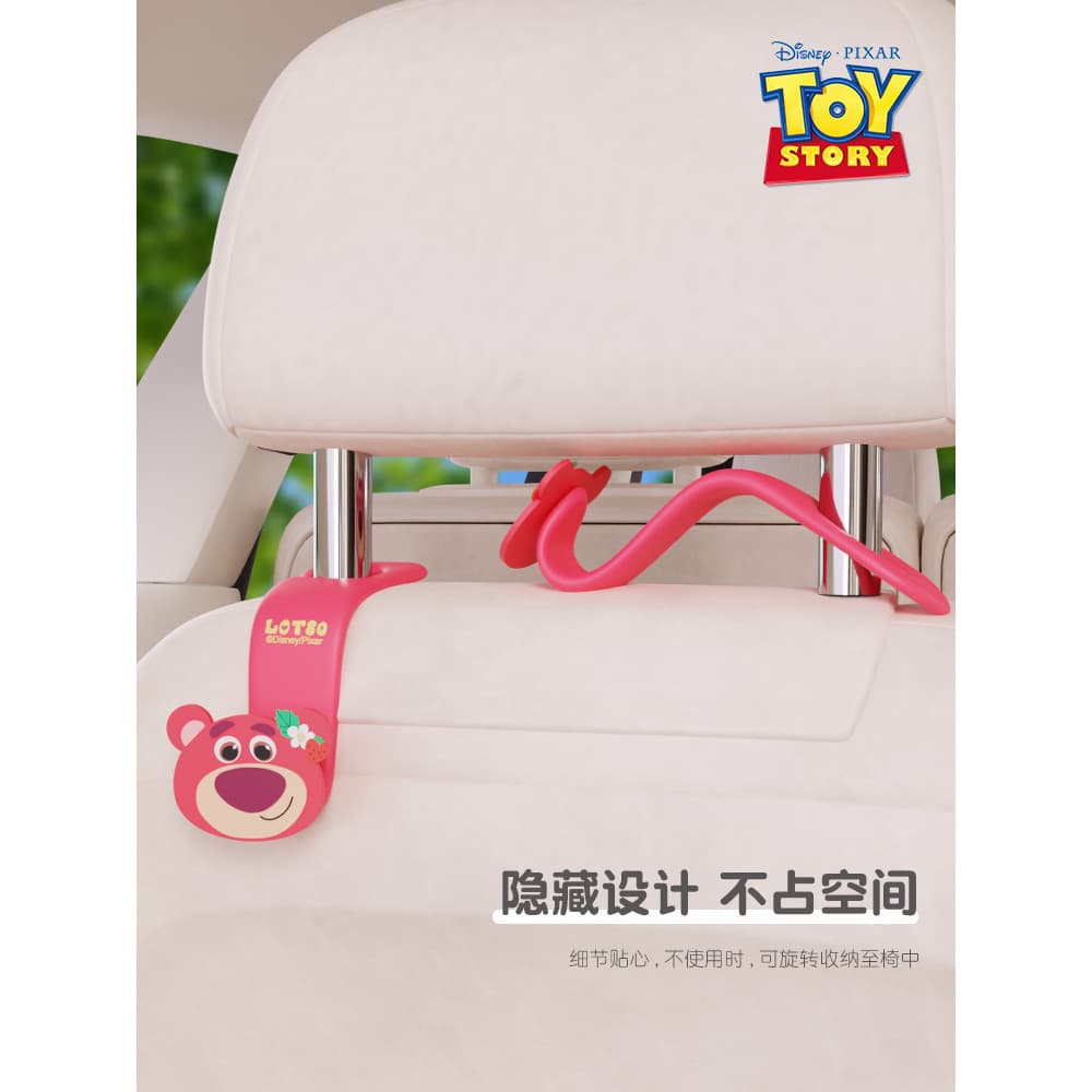 Disney morango urso carro gancho assento encosto escondido pendurado traseiro do carro suporte do telefone móvel suprime