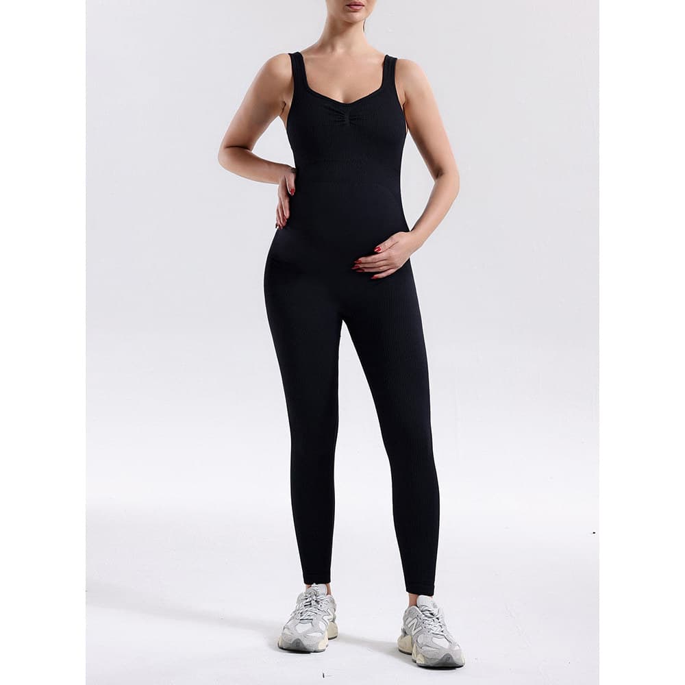 Mulheres grávidas podem usar fora lindas roupas de Yoga macacão feminino com almofada no peito roupas de Fitness Pilates