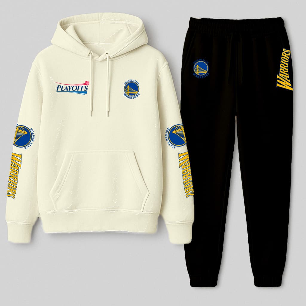 Kit Conjunto Moletom Canguru e calça moletom Com Capuz Basquete playoffs golden states nb  Personalizado