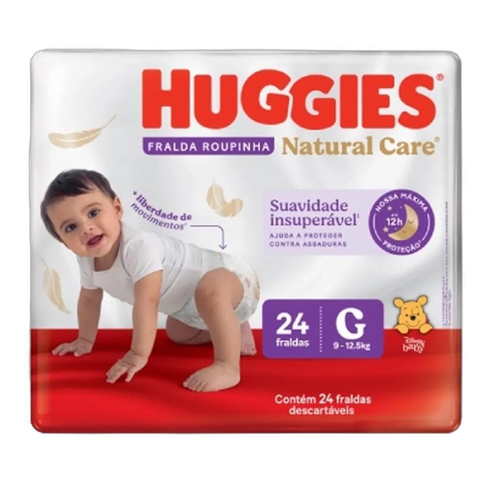 Fralda Huggies Roupinha Natural Care G - 24 fraldas