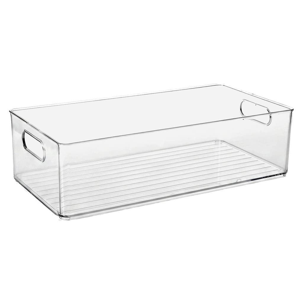 Organizador Retangular Para Geladeira Multiuso Acrílico Gaveta Cozinha 20x40cm - Plasutil
