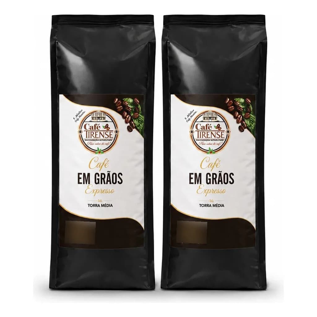 Kit 2 Café Em Grãos Tirense Expresso Torra Média 500g Cada