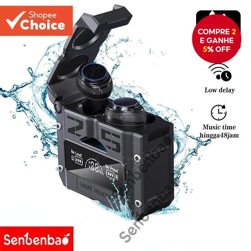M25 Fones De Ouvido TWS À Prova Dwaterproof Água Tela LED Som Surround Fone Bluetooth Embutido Carregador Backup