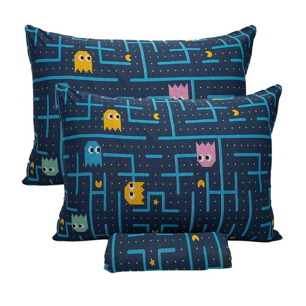 Jogo de Cama Casal Kids 3 peças Portallar Malha Mista Lençol com elástico Estampado