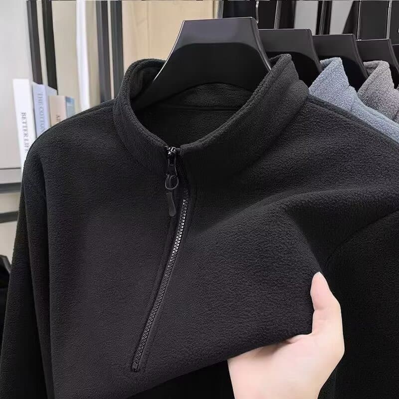 Jaqueta Masculina De Lã Com Gola Alta E Zíper , Manga Comprida , Casual , Uso Diário , Quente De Inverno