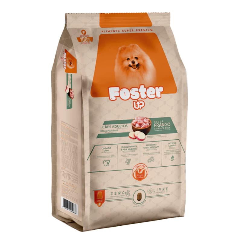 Ração Cachorro Raças Pequenas Adulto Foster Up Super Premium Frango Batata Doce 1kg Envio Imediato