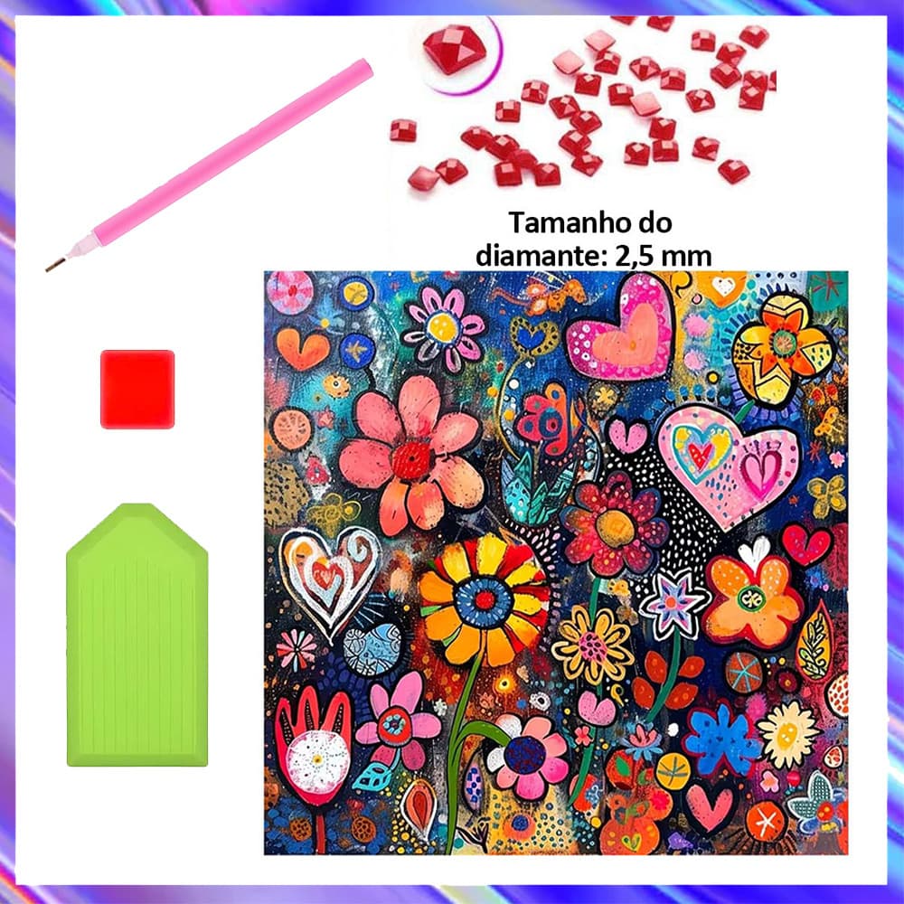 30x30 cm, Conjunto de 5D Flores Coloridas Diamante Arte Pintura DIY Diamante quadrados, pintura diamante 5D para adultos