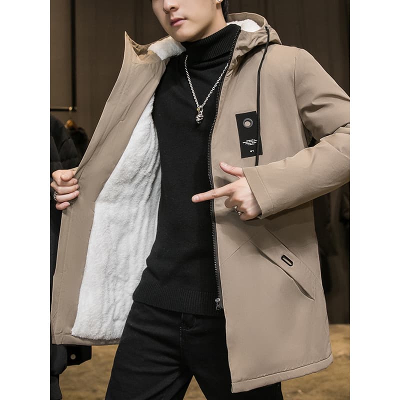 2026 inverno novo estilo jaqueta acolchoada de algodão jaqueta masculina de comprimento médio jaqueta acolchoada de algo
