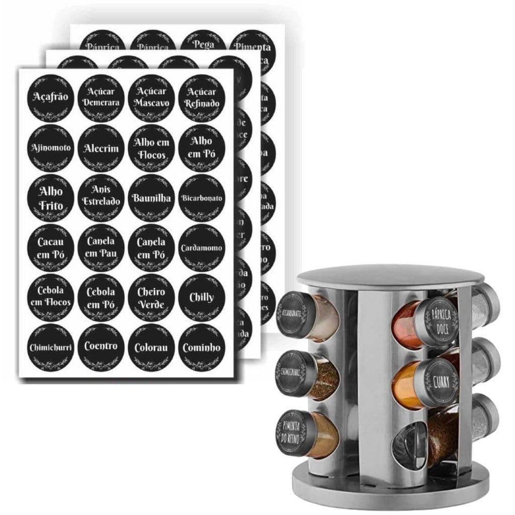 Etiquetas Kit Com 80 Adesivos Porta Tempero e condimentos Cozinha 38x38m