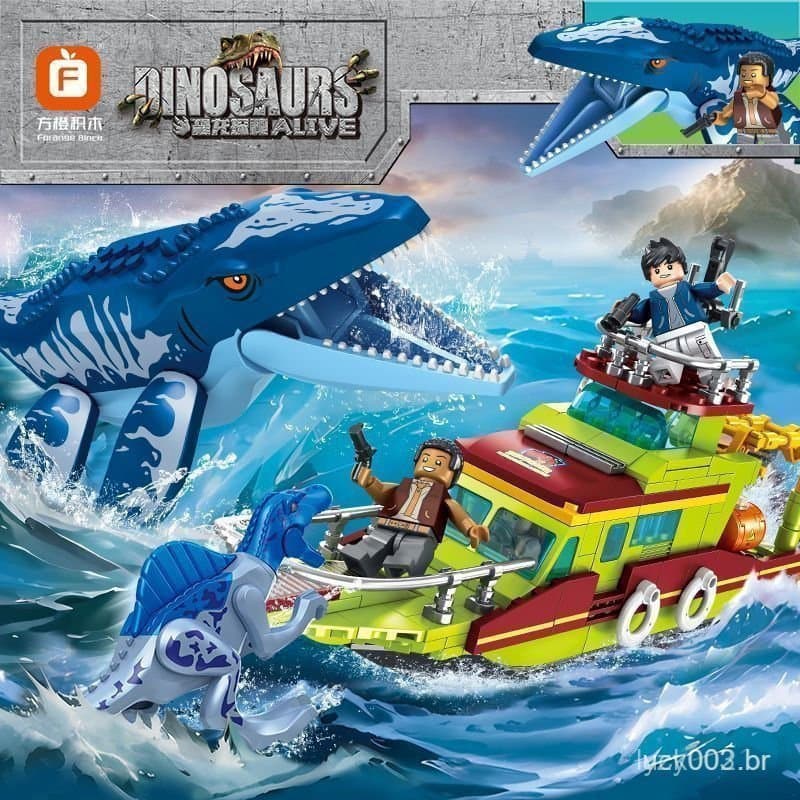 Conjunto de 888 peças compatível com Lego do mundo dos dinossauros, linha completa, blocos de montar de pterossauro e t