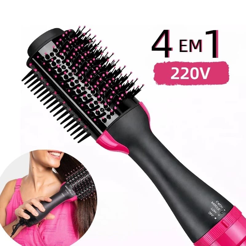 Escova Secadora Profissional One Step  4em1, Escova Ar Quente Alisa e Modela Cabelo | Envio Imediato