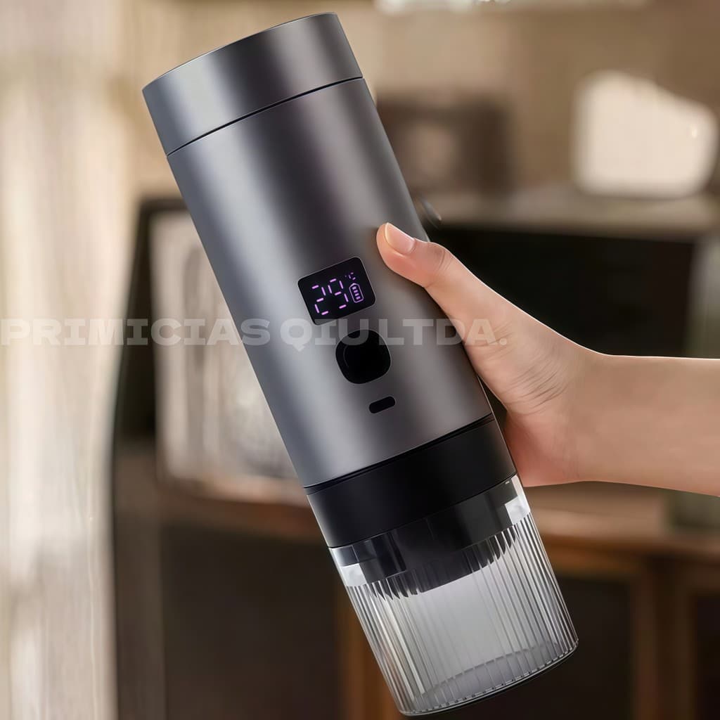 Mini Cafeteira Expresso Portátil 72W - 2600mAh Aquecimento e Display Recarregável LED USB TING