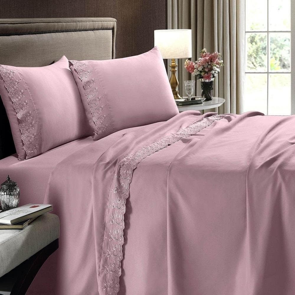 Jogo de Cama Lençol Casal Bordado Renda Bianca Sonata Buettner