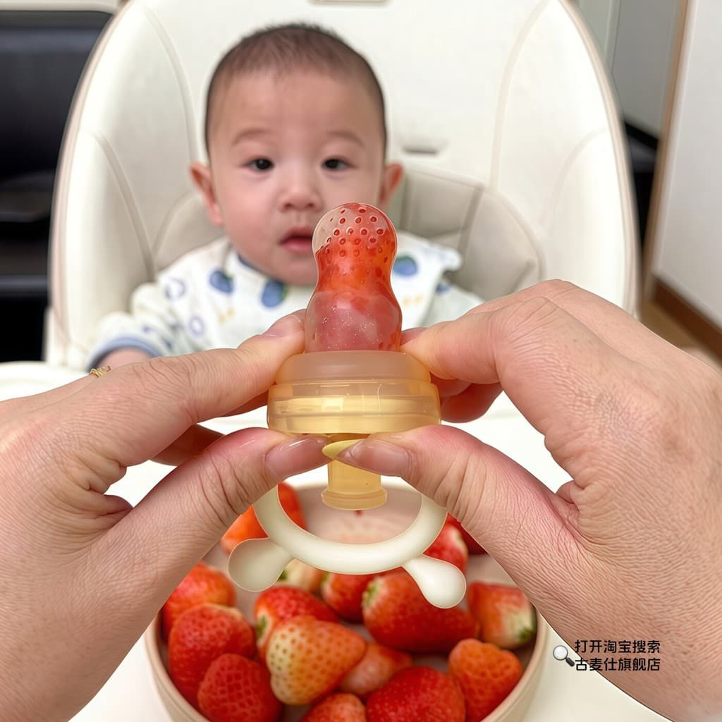 Chupeta de comida suplementar mordida de bebê feliz crianças grau alimentício Silicone bebê comer frutas alimentação fru