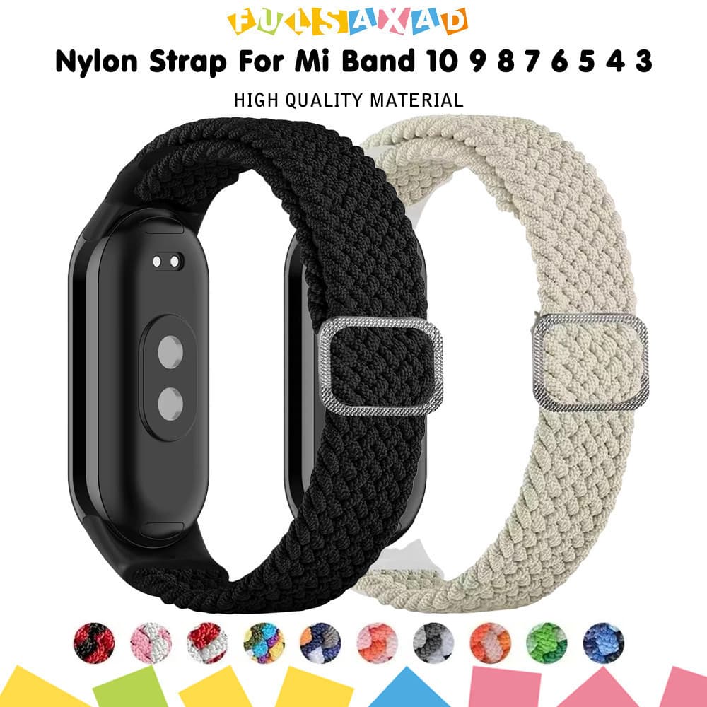 Pulseira De Nailon Elástico Braided Para Relógio Smartwatch Xiaomi Mi Band 11 10 9 8 7 6 5 4 3