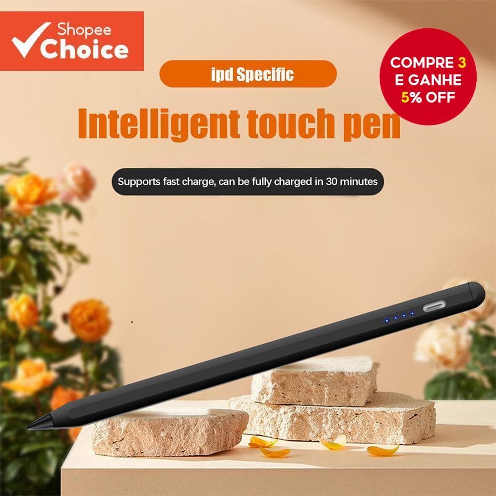 Caneta Stylus Capacitiva Universal-Tela De Toque Preta Para Tablets E Telefones iPad Android iOS