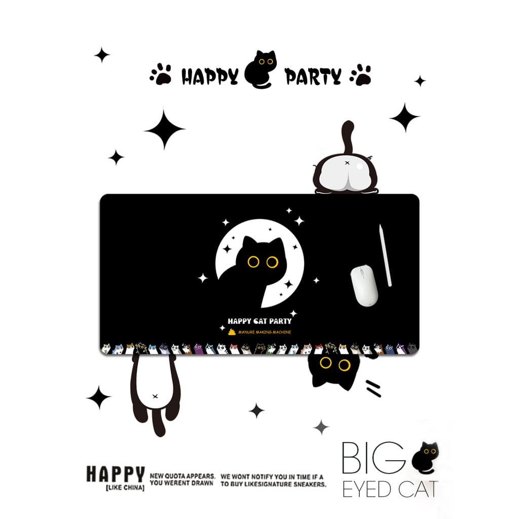 Feliz Original cócoras gato grande desktop tecido mouse pad computador de jogos desktop engrossado Anti-mouse pad