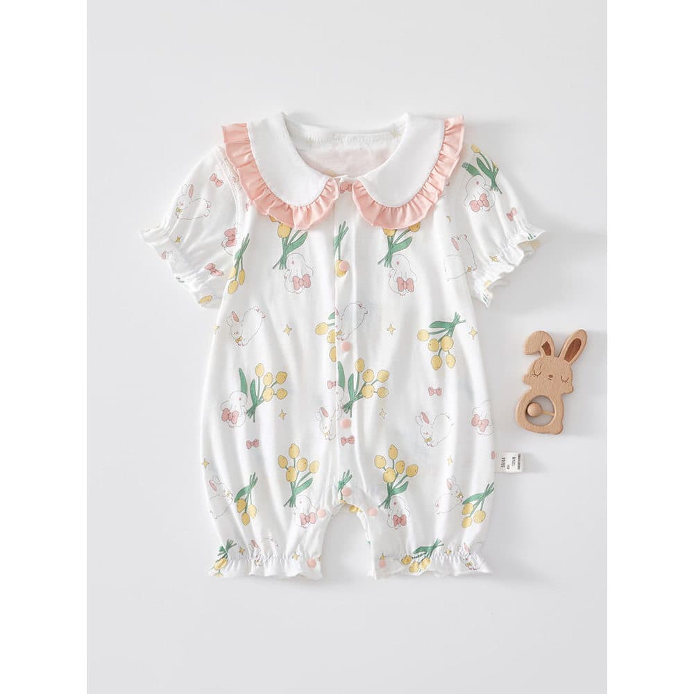 Roupas de bebê recém-nascido roupas de verão bebê menina manga curta macacão verão fino bonito Super bonito Outing macac
