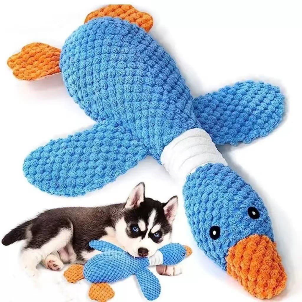 Brinquedo para cachorro, pato de lã macia, resistente à mordida, voz de moagem, cachorro pequeno e médio