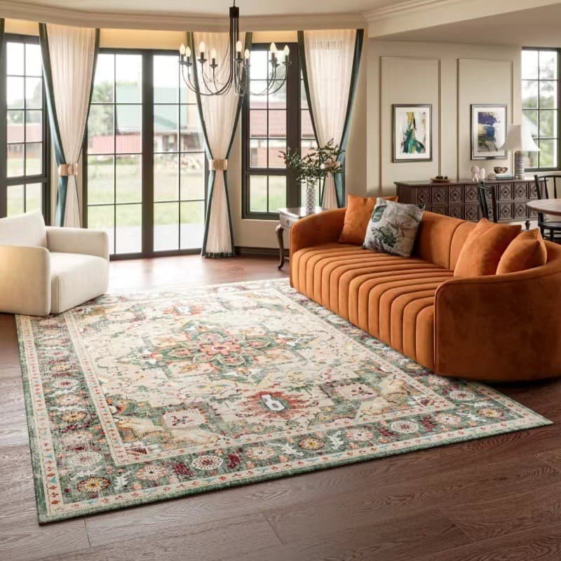[Novo produto] pano lavado persa Retro americano tapete antiderrapante dobrável tpr sala de estar quarto tapete