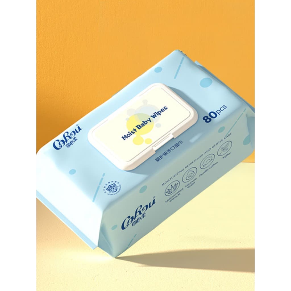 Kexinrou Lenços umedecidos para mãos e boca de bebê Pacote grande Lenços umedecidos espessos 80Pm * 1 pacote