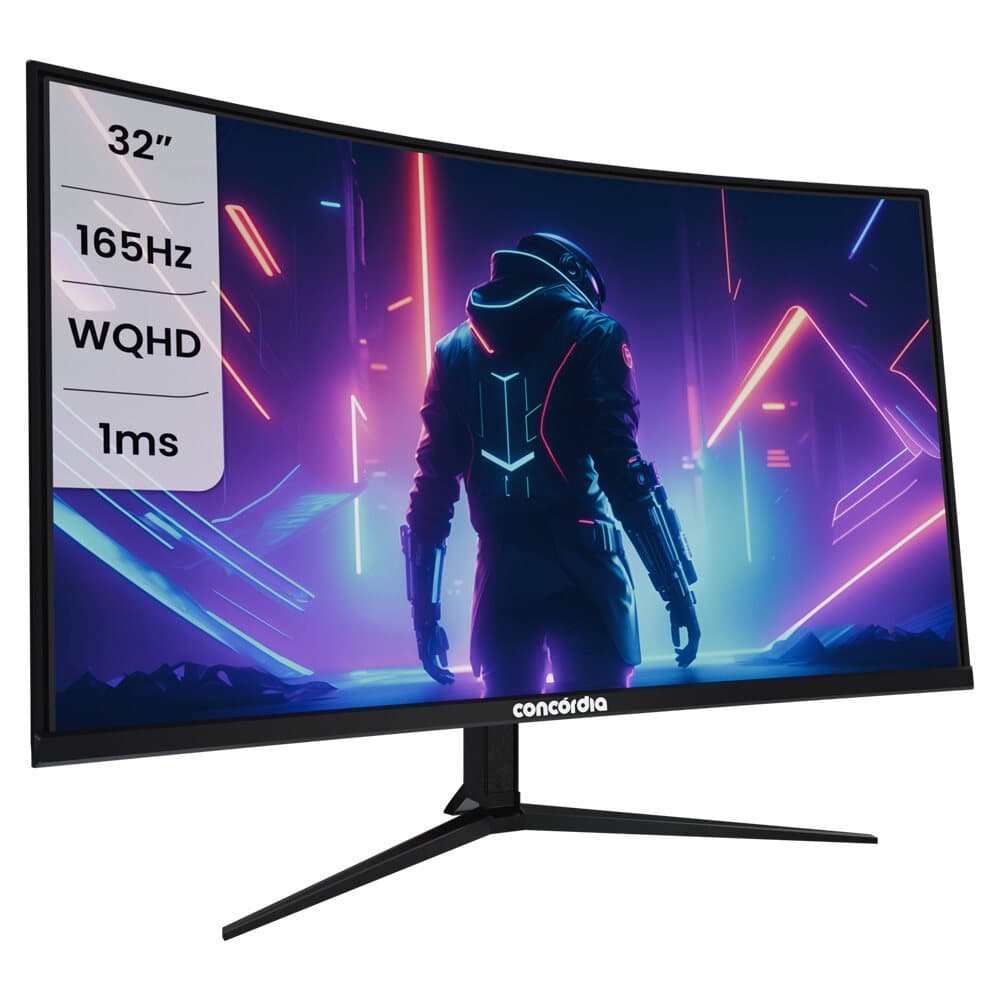 Monitor Concórdia Gamer Curvo C315Q 32'' ,2K, WQHD, 165hz, 1ms, 2 HDMI, DP